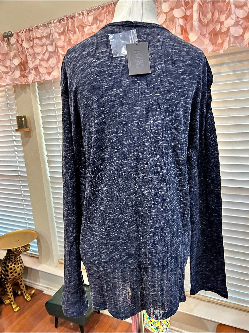 ATM Anthony Thomas Melillo Men’s Long Sleeve Henley in Blue NWT - Picture 5 of 6